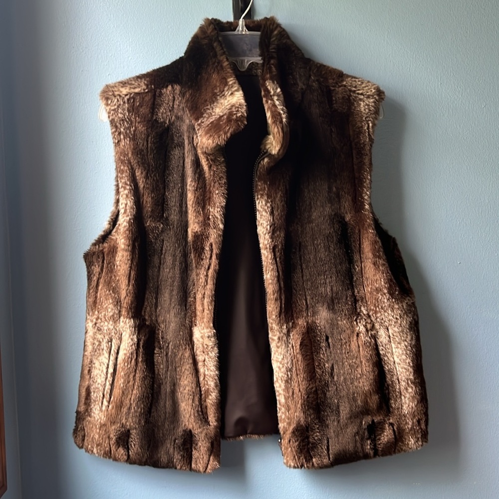 !SOLD! Soft Faux Fur Reversible Vest